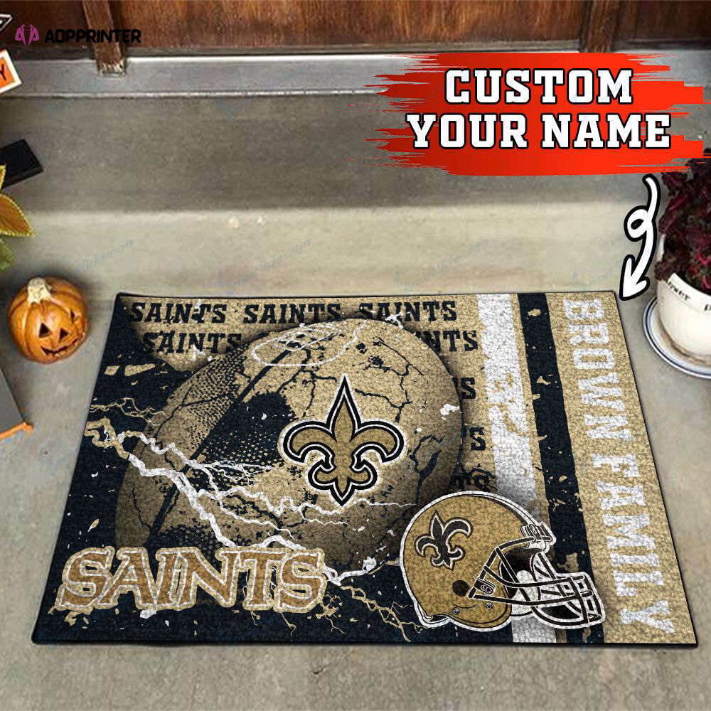 new orleans saints personalized doormat gift for home decor