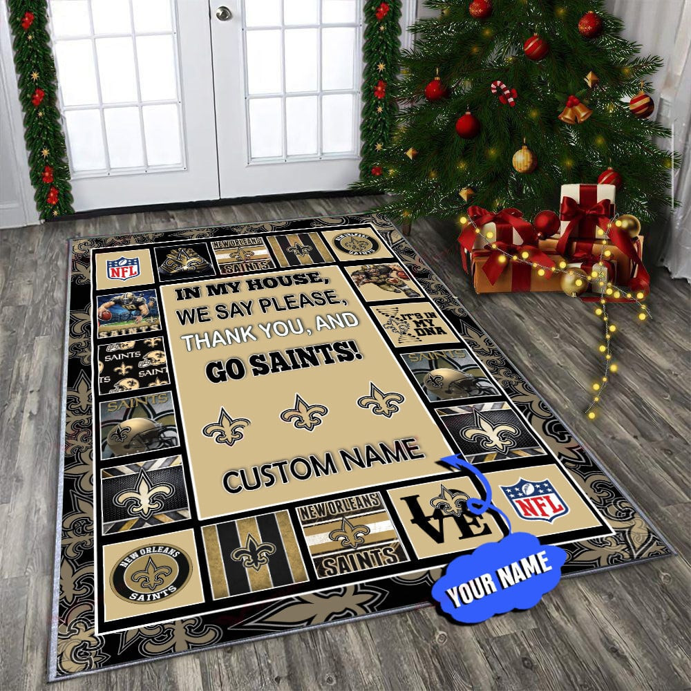 new orleans saints personalized premium rectangle rug 35 ywbyg