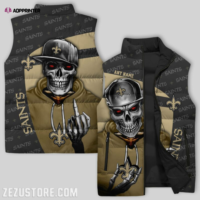 new orleans saints sleeveless puffer jacket custom for fans spj1604