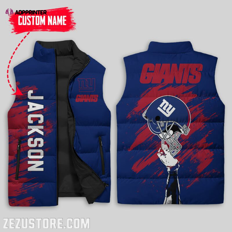 new york giants nfl sleeveless puffer jacket custom for fans spj0986