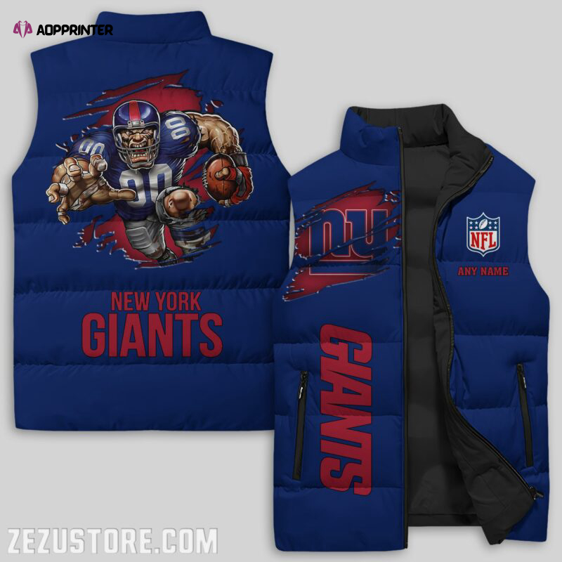 new york giants nfl sleeveless puffer jacket custom for fans spj1694