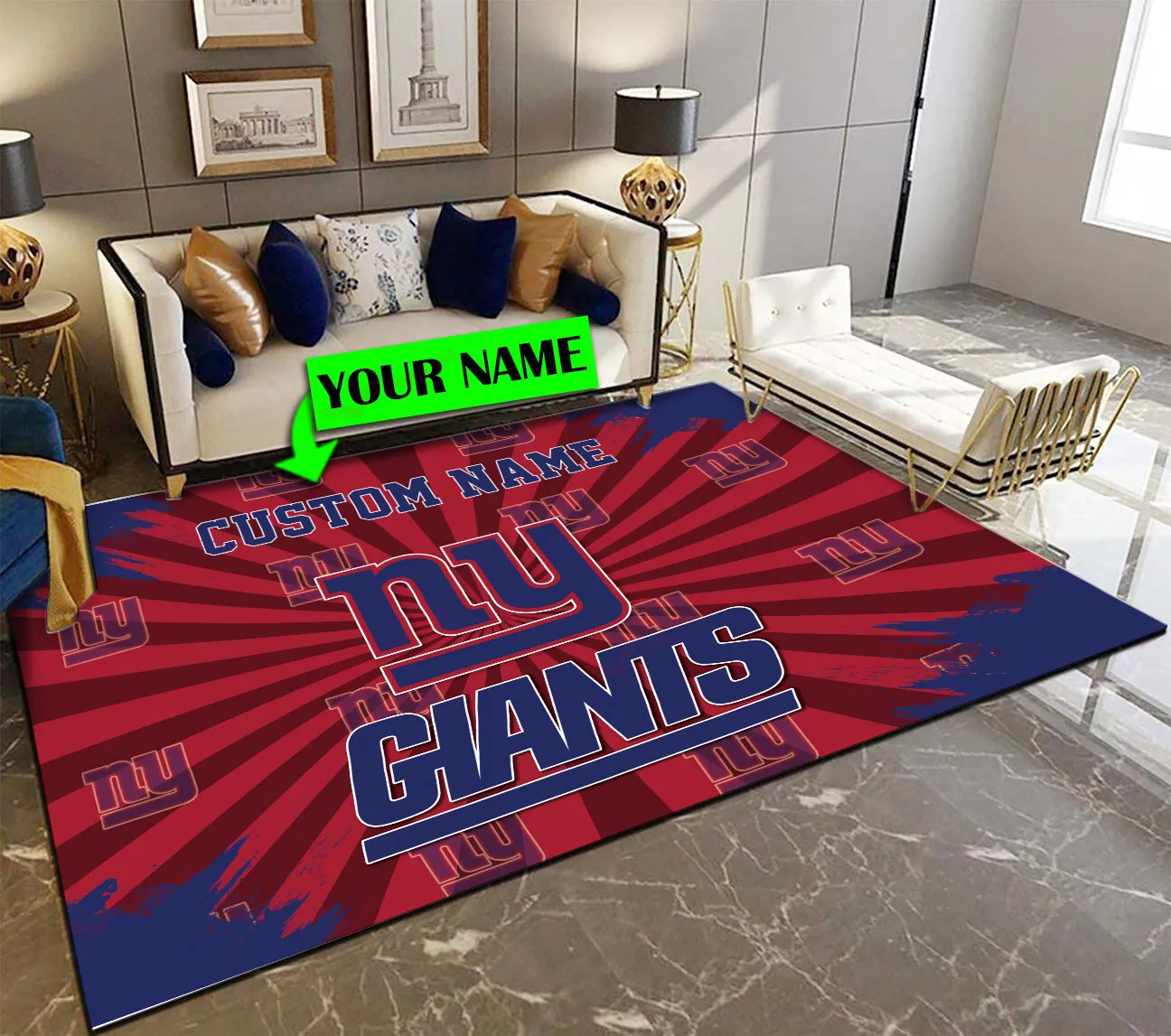 new york giants personalized premium rectangle rug 64 ywy1l