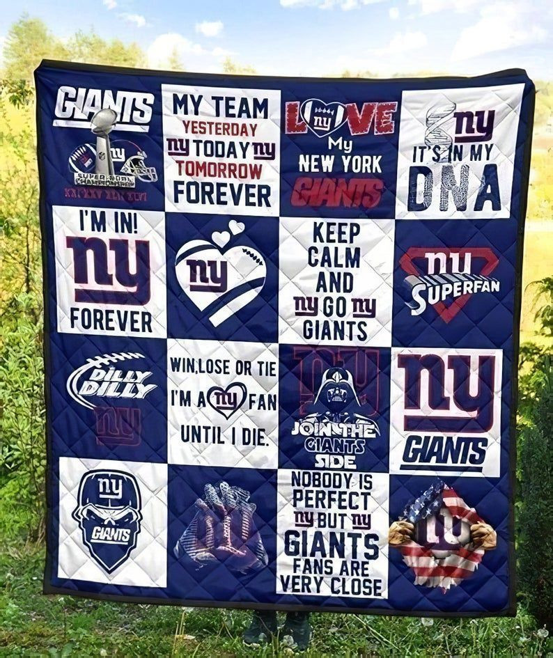 new york giants team its in my dna fan gift idea quilt blanketmt0fz