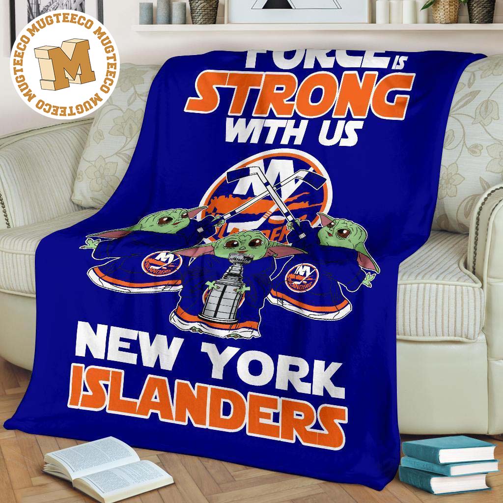 new york islanders baby yoda fleece blanket the force strong smfzt