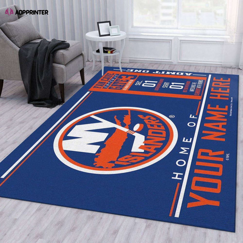 new york islanders rug living room floor decor fan gifts