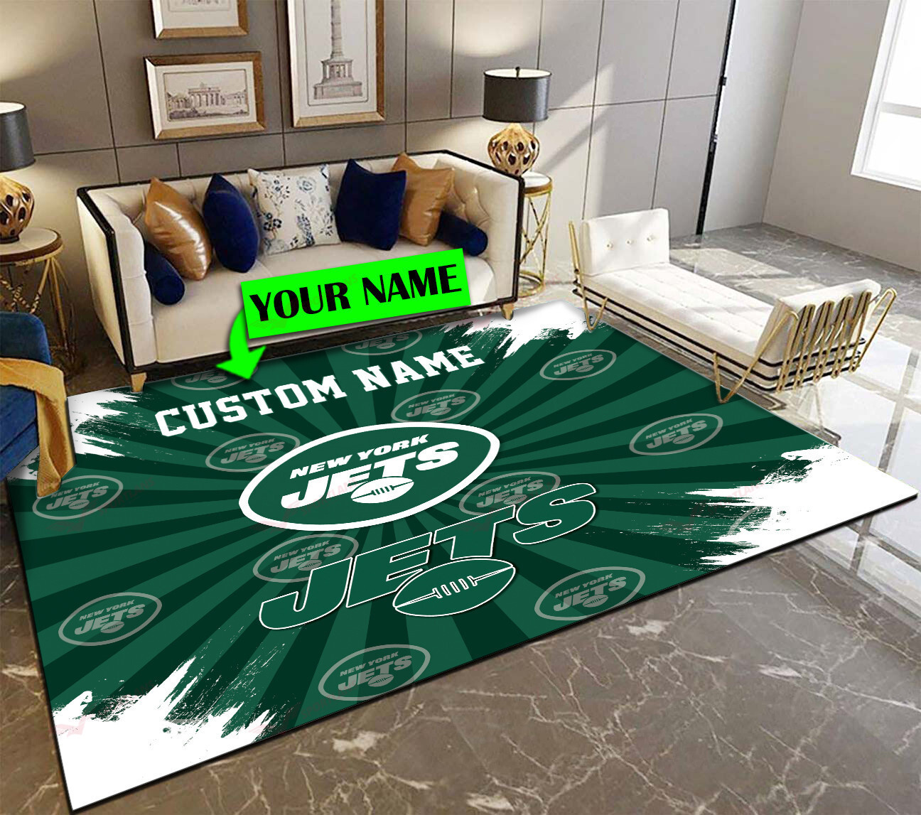 new york jets personalized premium rectangle rug 65 fmx3h