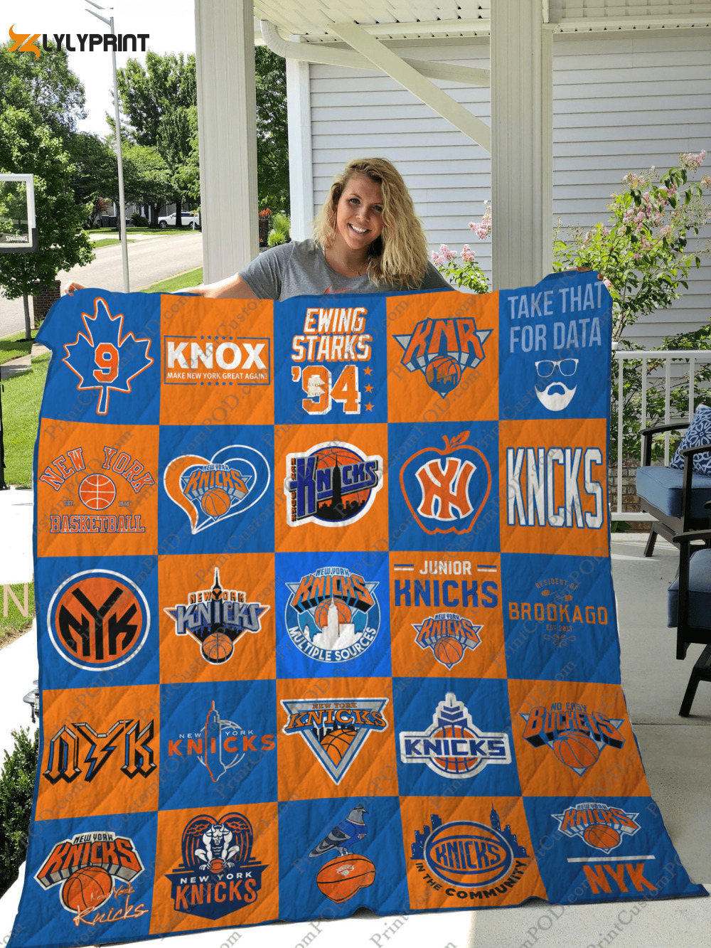 new york knicks 1 quilt blanket for fans home decor gift