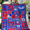 new york rangers quilt blanket for fans home decor gift 2c