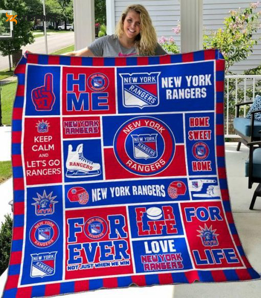 new york rangers quilt blanket for fans home decor gift 2c