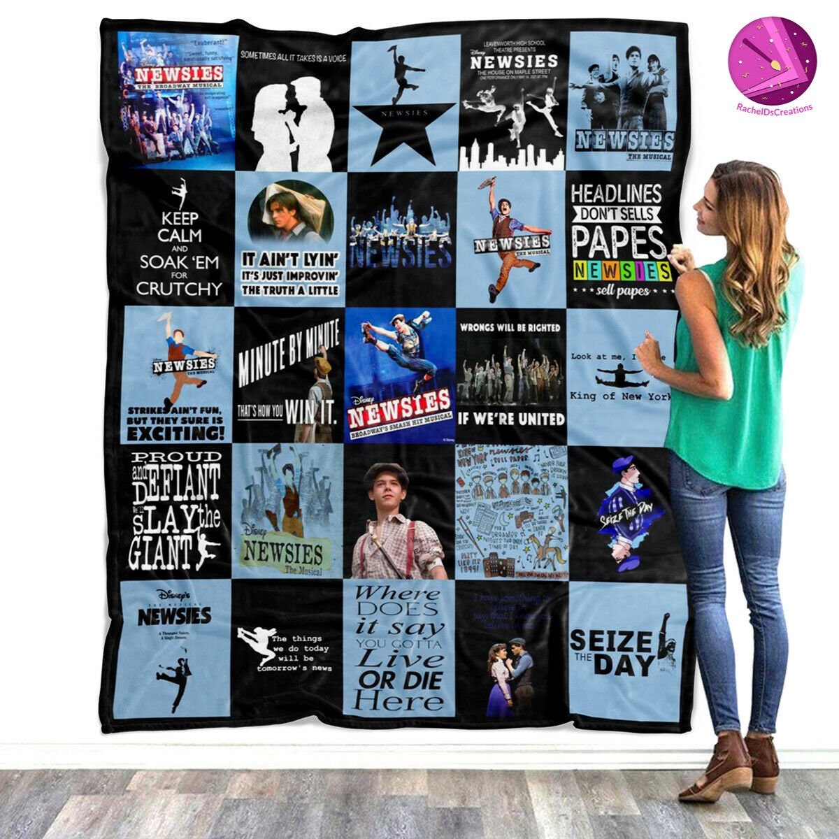 newsies the musical fleece blanket quilt lplpd