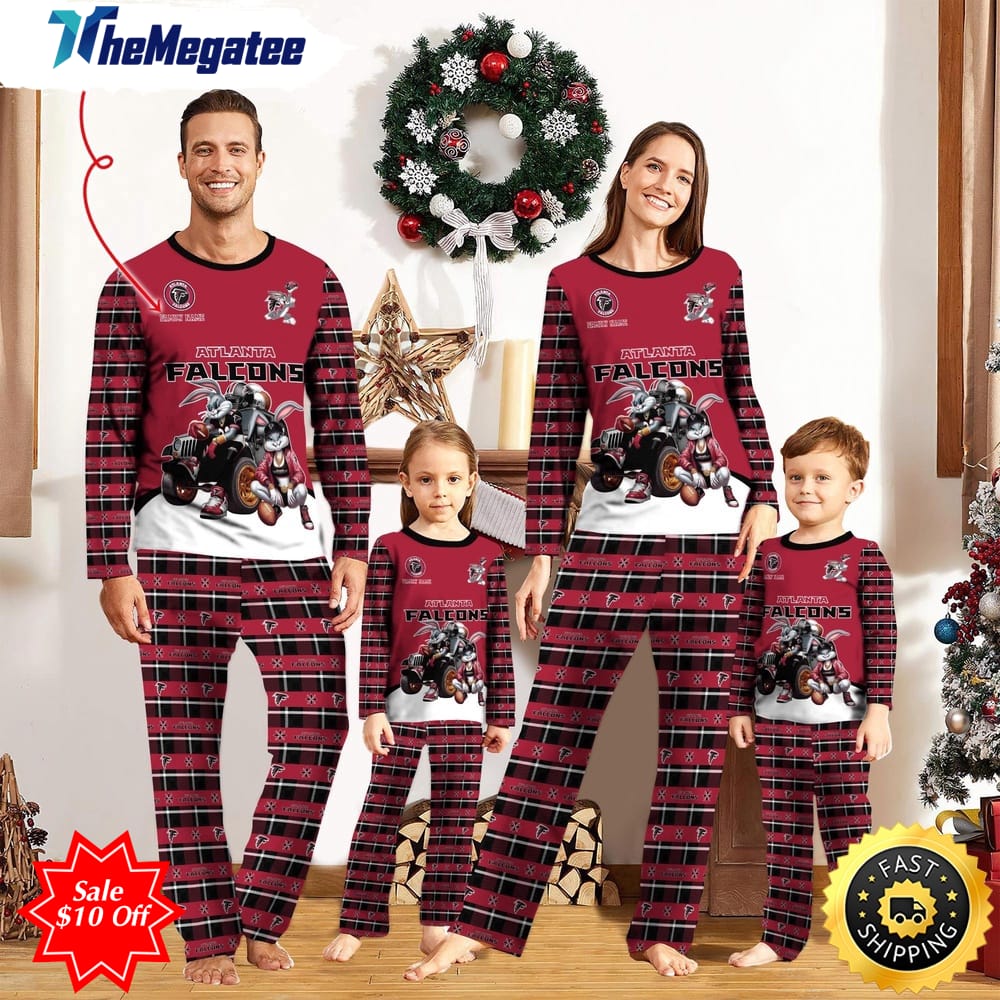 nfl atlanta falcons custom name pajamas bunny sports for family