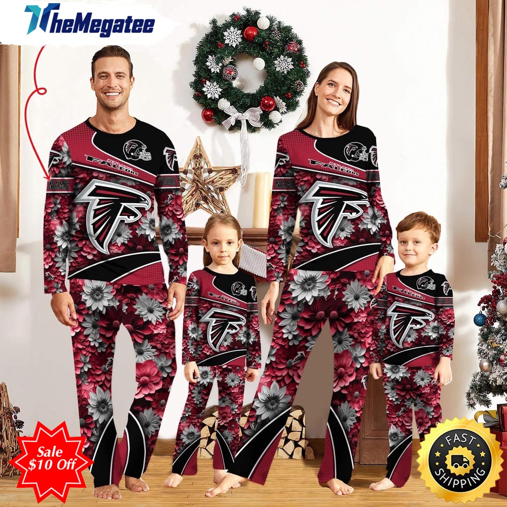 nfl atlanta falcons custom name pajamas flower sports for family