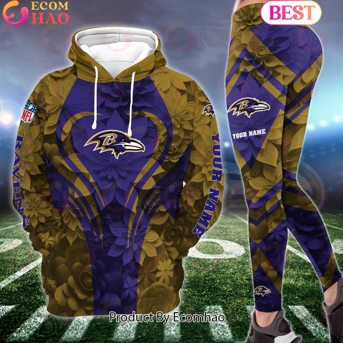 nfl baltimore ravens special flowers design hoodie and leggings 1 EogUZ