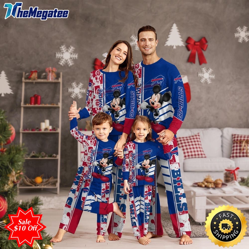 nfl buffalo bills custom name pajamas mickey mouse for family