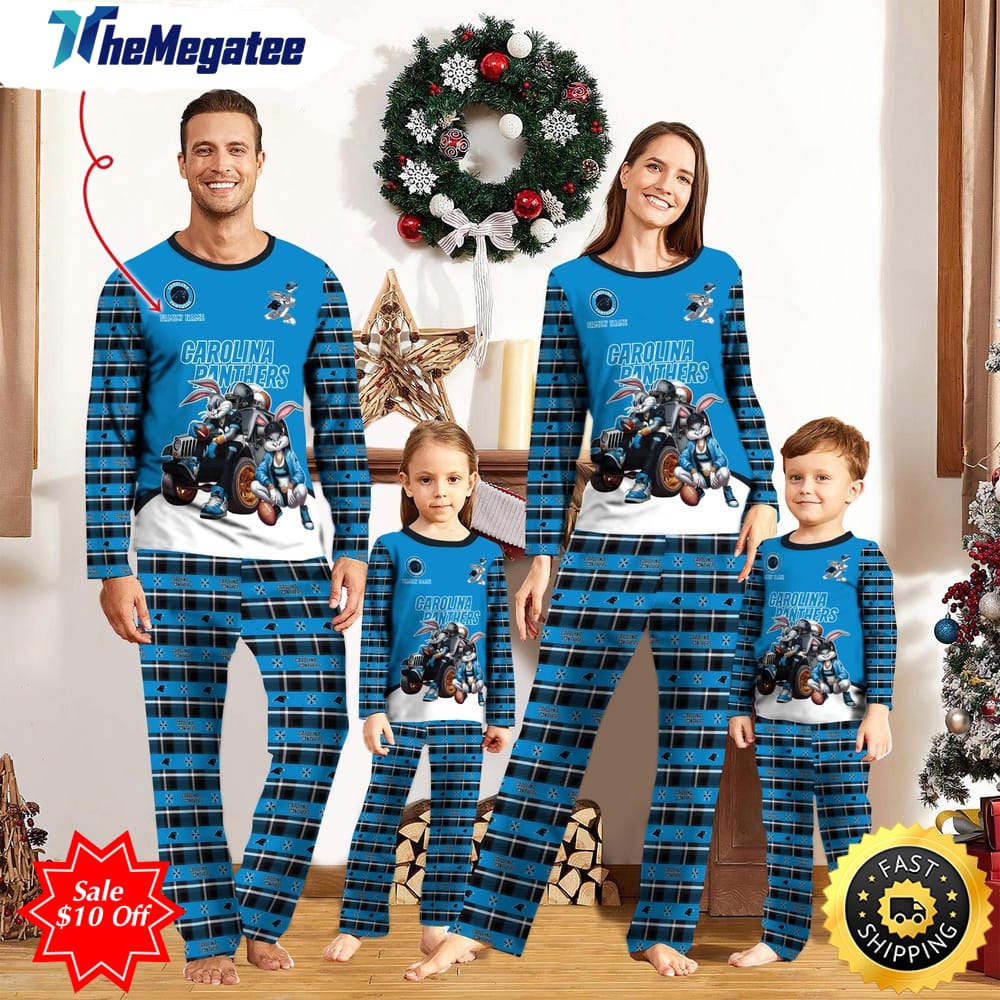 nfl carolina panthers custom name pajamas bunny sports for family