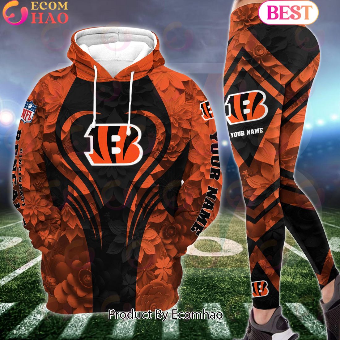 nfl cincinnati bengals special flowers design hoodie and leggings 1 PNqWR