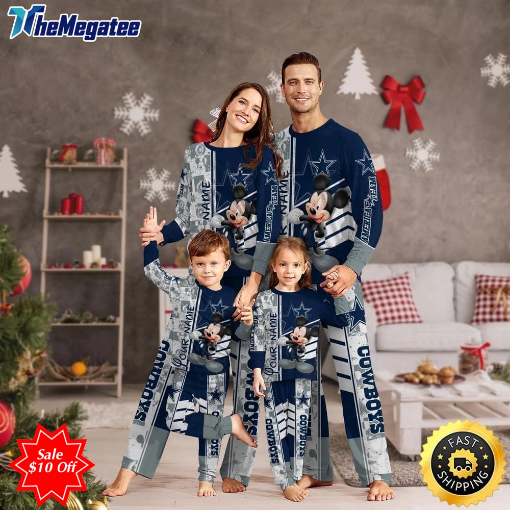 nfl dallas cowboys custom name pajamas mickey mouse for family