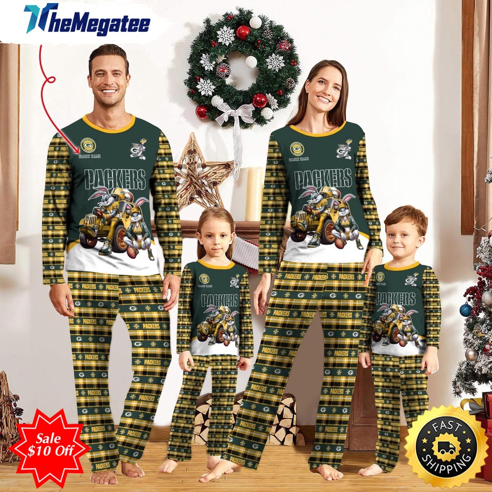 nfl green bay packers custom name pajamas bunny sports for family