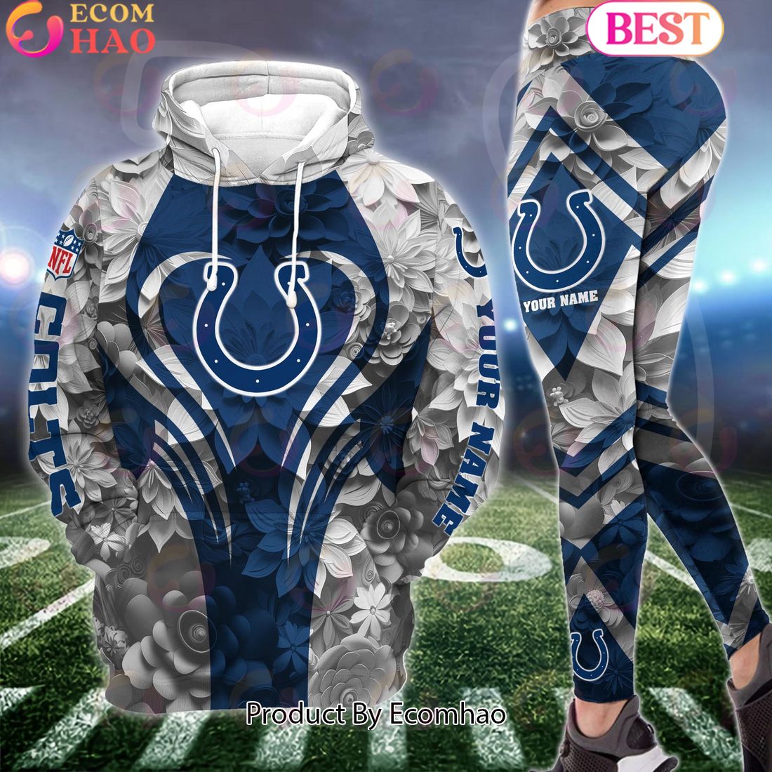 nfl indianapolis colts special flowers design hoodie and leggings 1 nVUV6