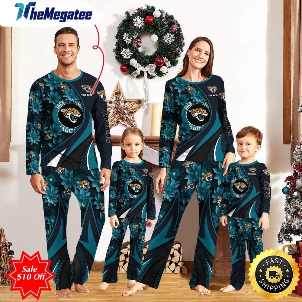 nfl jacksonville jaguars custom name pajamas flower for family