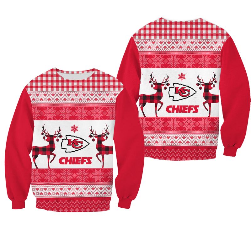 nfl kansas city chiefs christmas pattern limited edition sweatshirt nla03871097920897 rtz4h