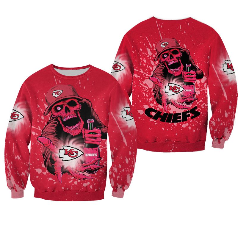 nfl kansas city chiefs halloween skull edition sweatshirt nla02701099160616 ox4hi