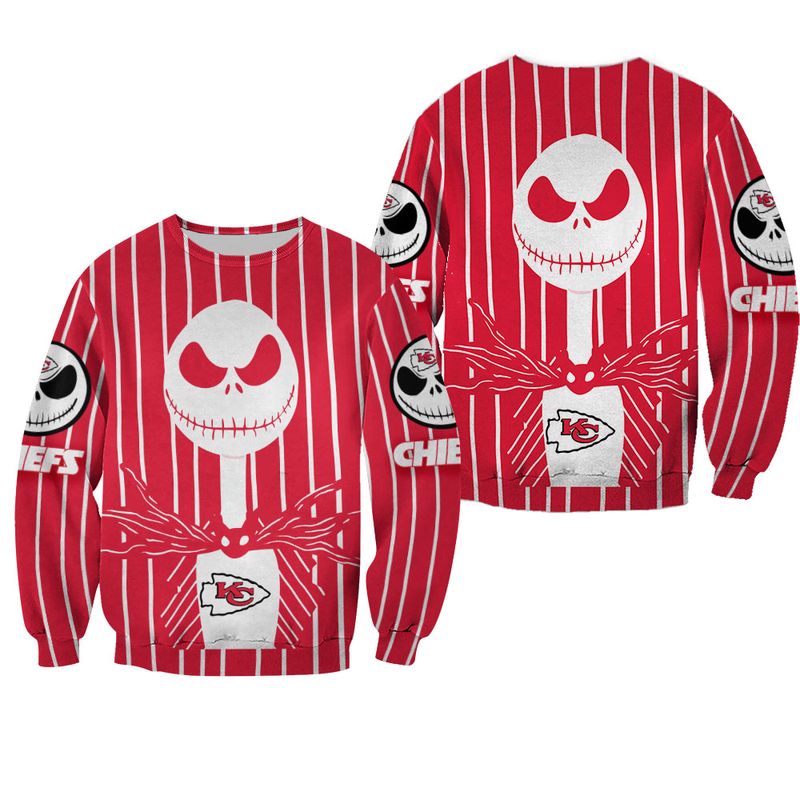 nfl kansas city chiefs jack skellington halloween limited edition sweatshirt nla02371017621427 o49cm