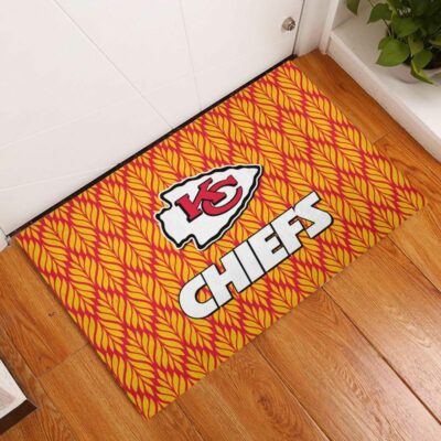 nfl kansas city chiefs leaf pattern rubber base doormat new04621046402794 g2efe 400x400 1