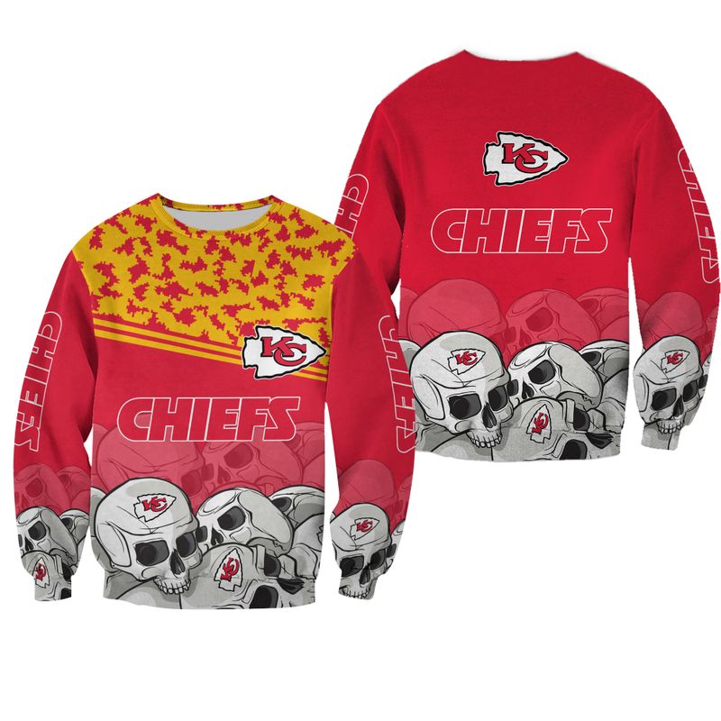 nfl kansas city chiefs skull limited edition unisex mens and womens sweatshirt nla06671077283202 uuveh