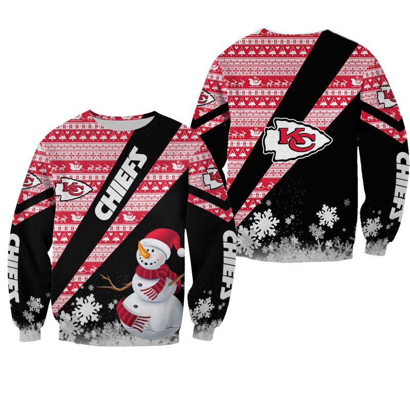 nfl kansas city chiefs xmas snowman limited edition sweatshirt nla03151057429614 qsu5f