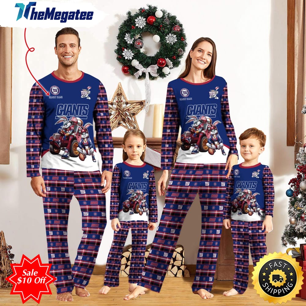 nfl new york giants custom name pajamas bunny sports for family