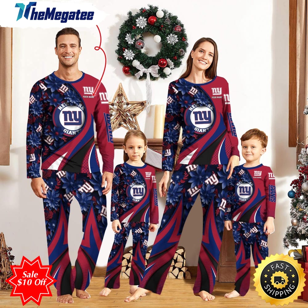 nfl new york giants custom name pajamas flower for family