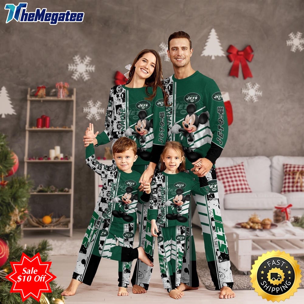 nfl new york jets custom name pajamas mickey mouse for family