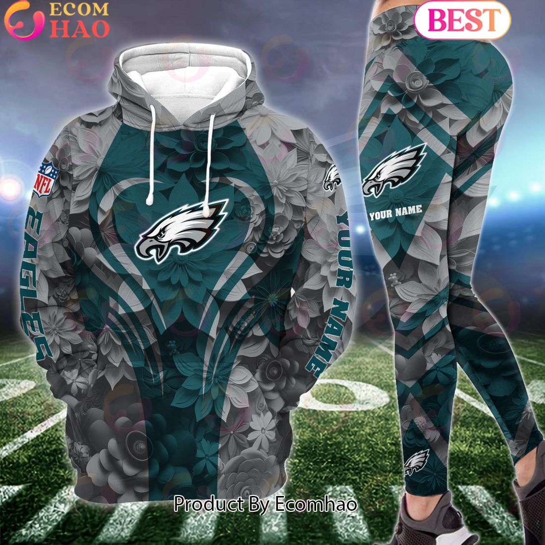 nfl philadelphia eagles special flowers design hoodie and leggings 1 OnBvQ