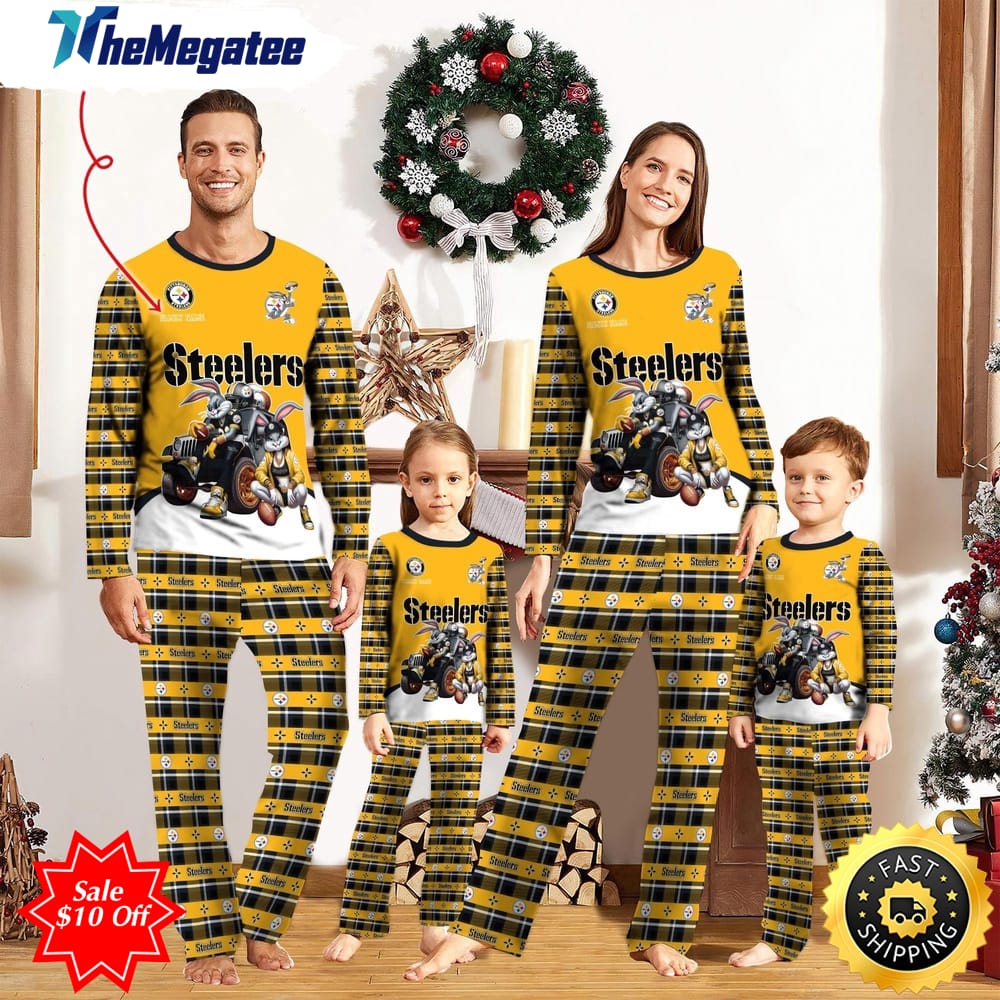 nfl pittsburgh steelers custom name pajamas bunny sports for family