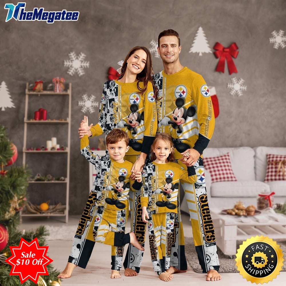 nfl pittsburgh steelers custom name pajamas mickey mouse for family