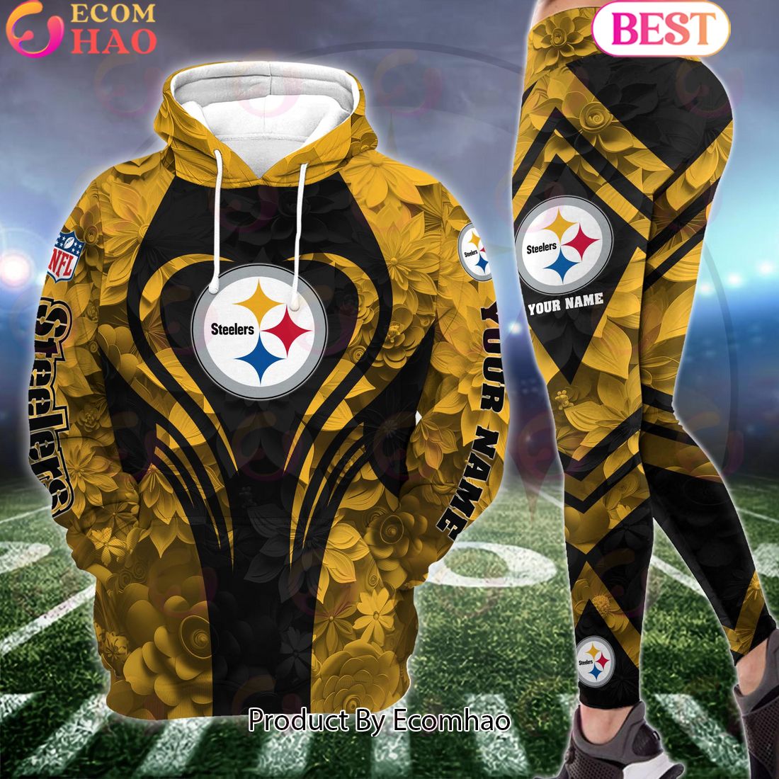 nfl pittsburgh steelers special flowers design hoodie and leggings 1 Or15I