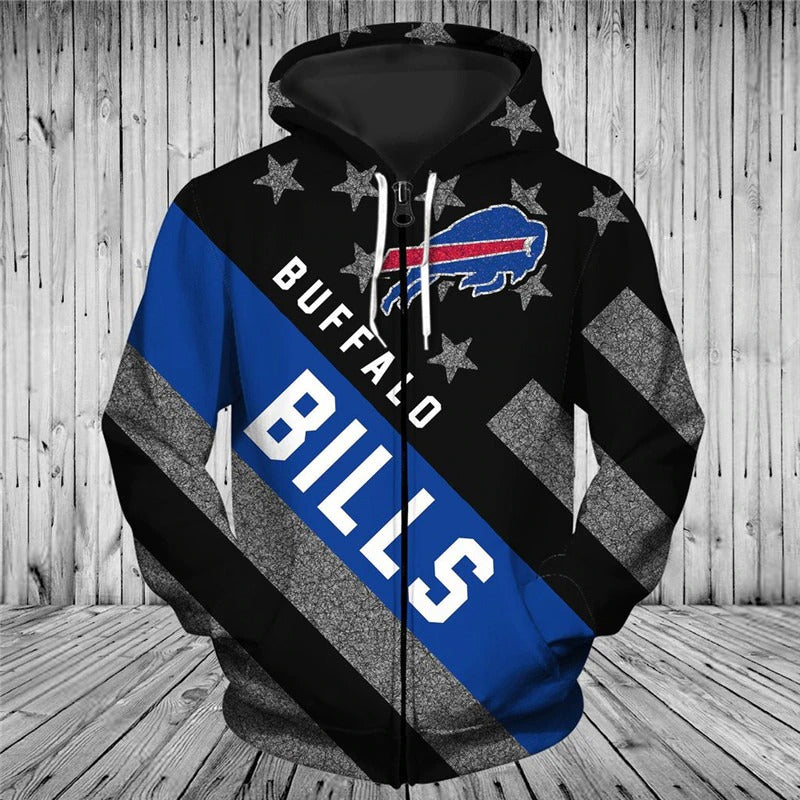 nfl printed buffalo bills zipper hoodies striped banner 2899 ipo6z