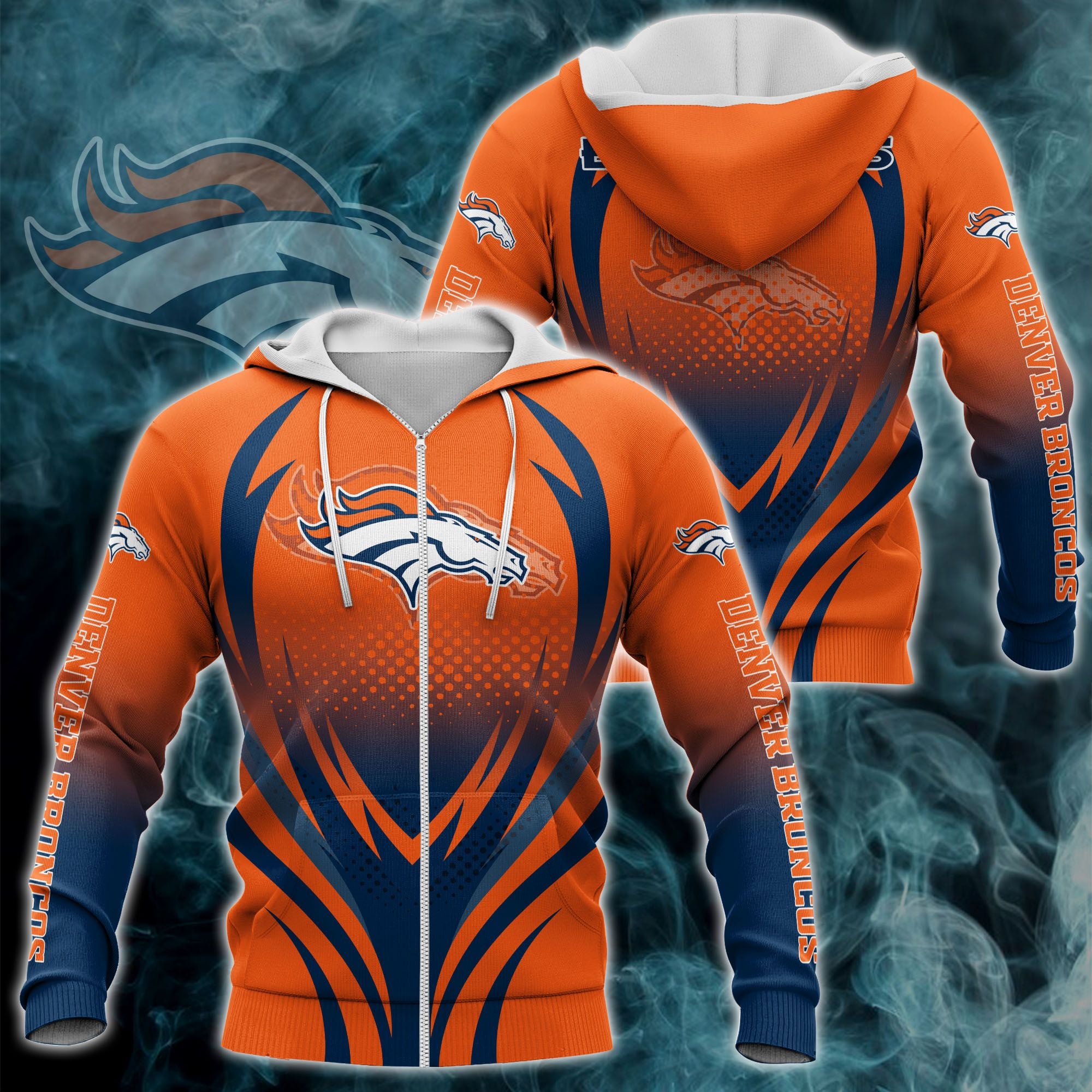 nfl printed denver broncos zipper hoodie 3d print h04fs 1860 jrtag