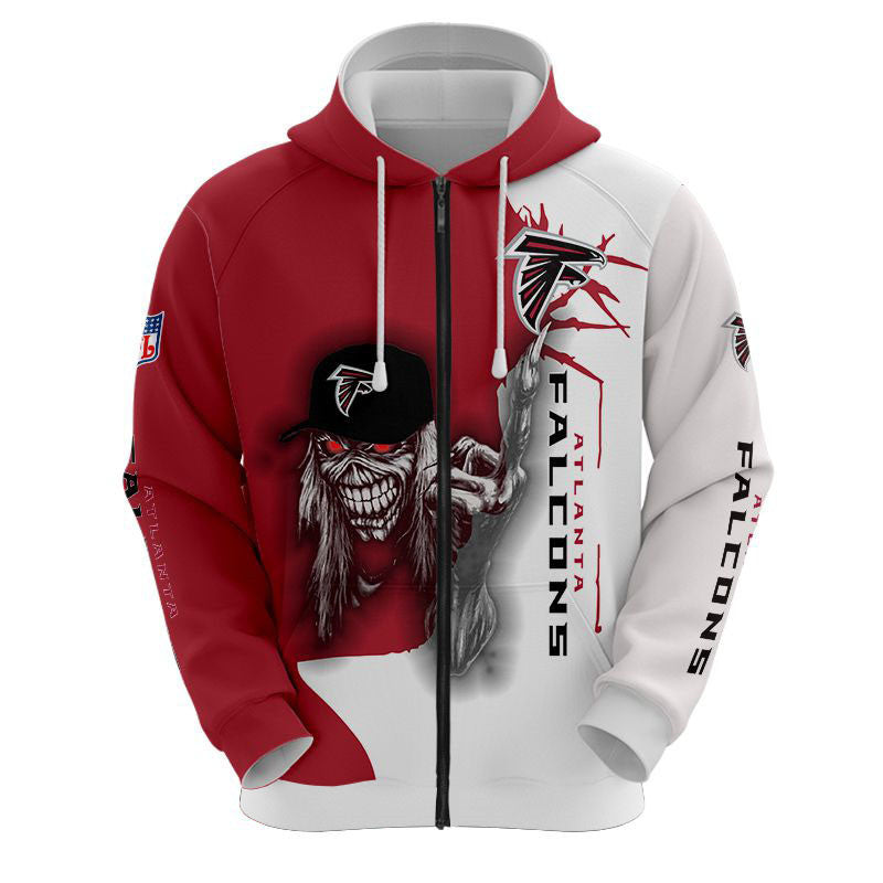 nfl printed iron maiden atlanta falcons zip up hoodies pullover hoodies 8995 xpfyf