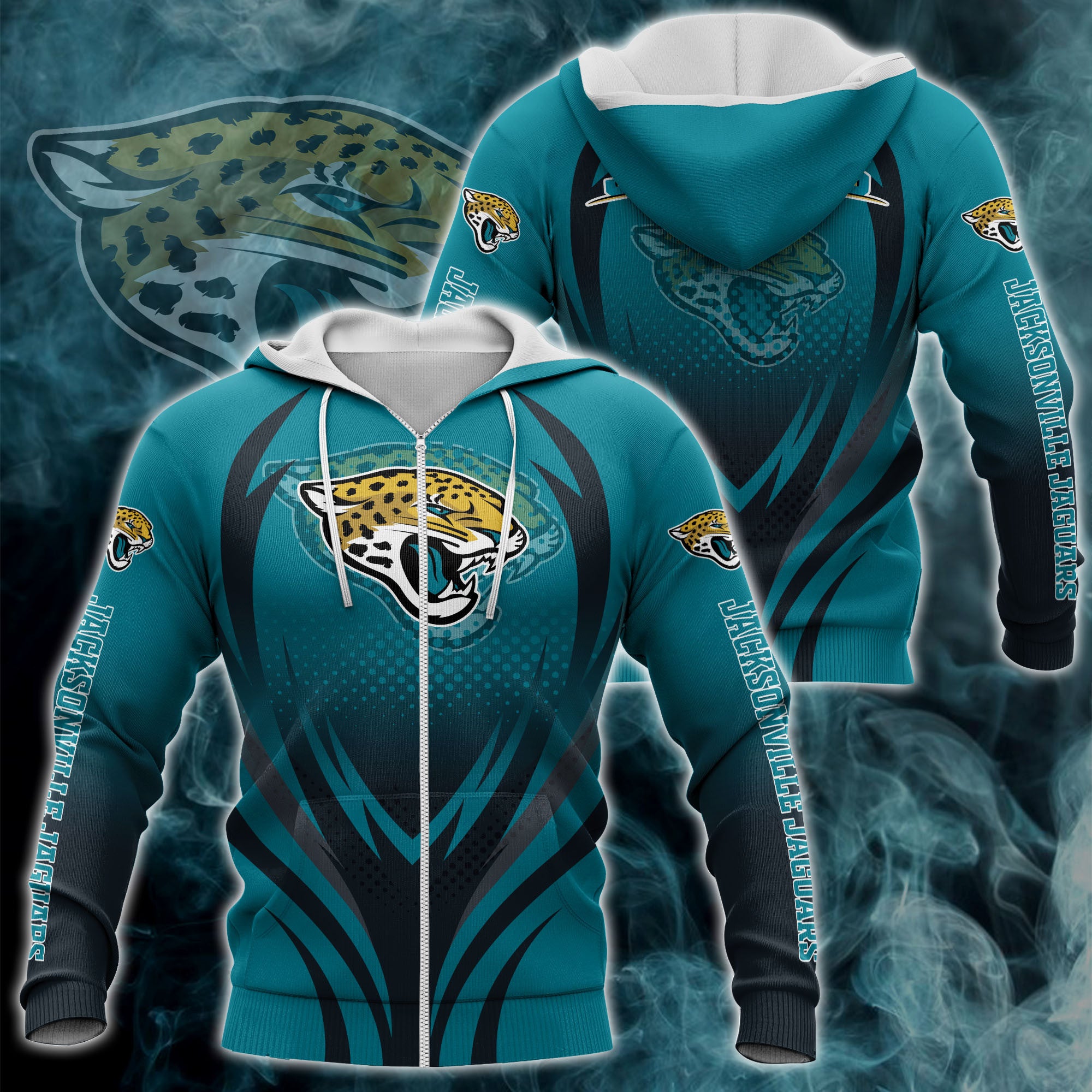 nfl printed jacksonville jaguars zipper hoodie 3d print h04fs 3190 emssj
