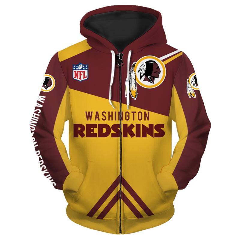 nfl printed mens washington redskins hoodies 3d zip hoodies 4540 s8gph