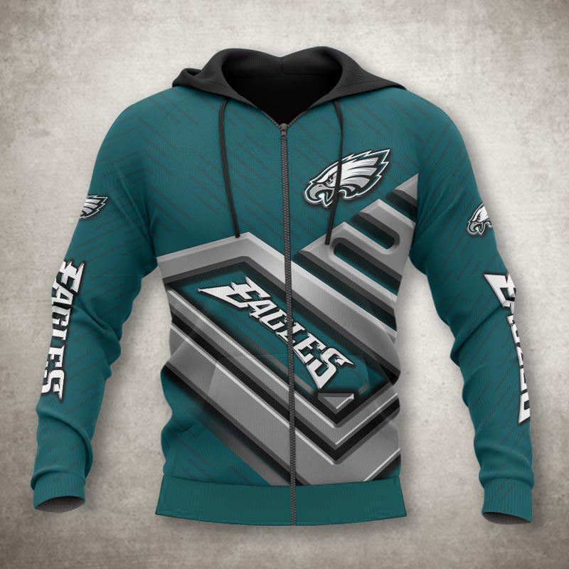 nfl printed philadelphia eagles zip up hoodies no 1 7037 xdknr