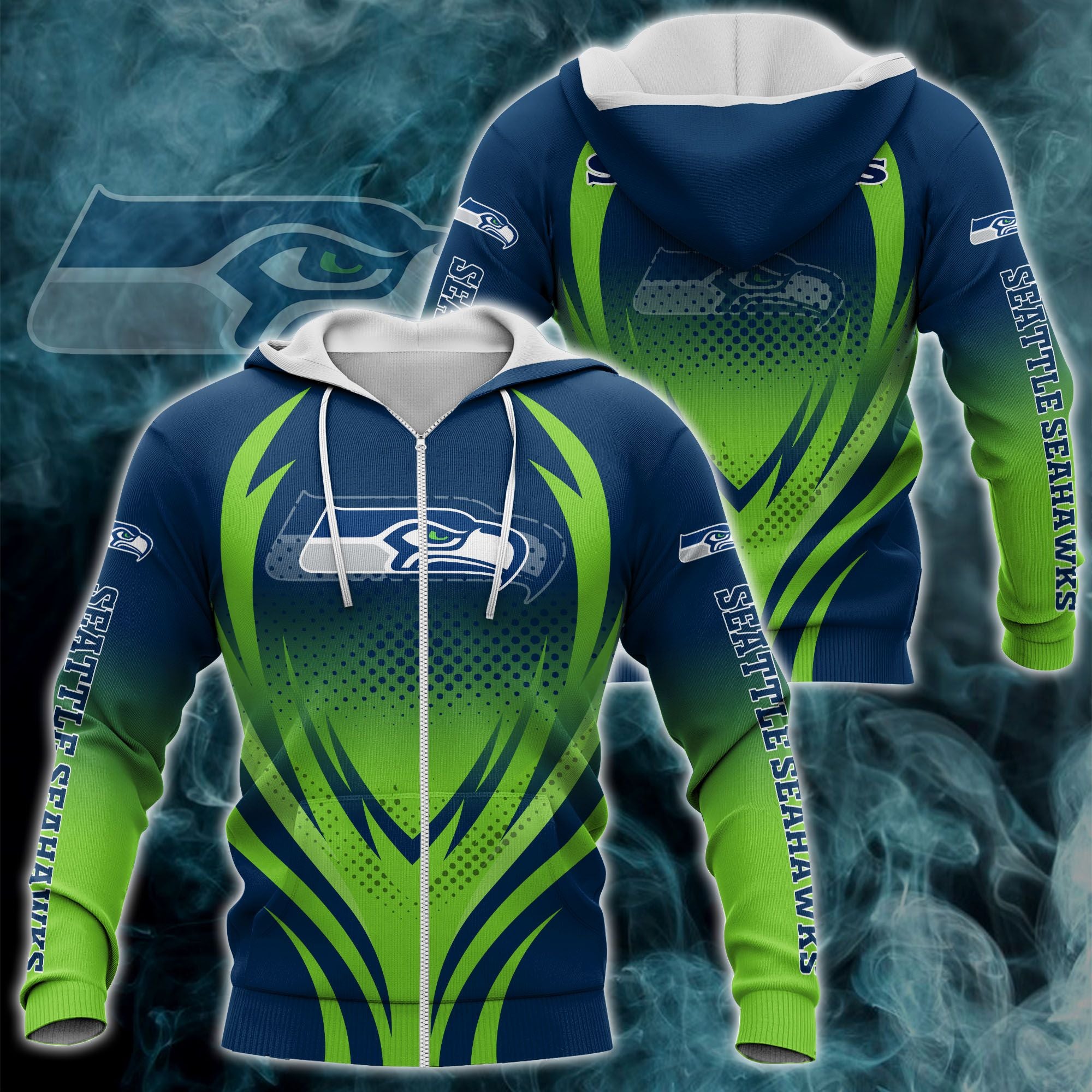 nfl printed seattle seahawks zipper hoodie 3d print h04fs 7567 sgqvx