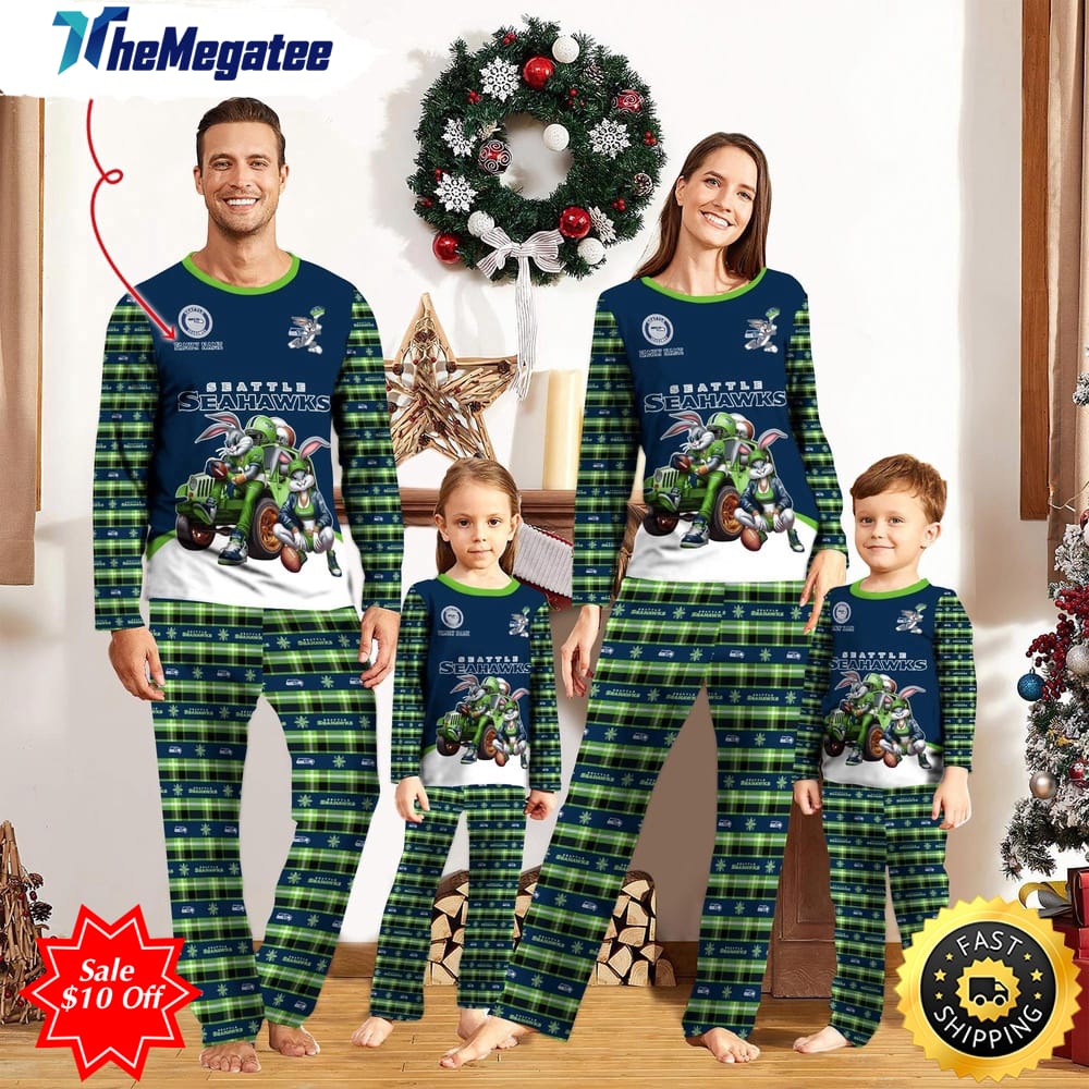 nfl seattle seahawks custom name pajamas bunny sports for family