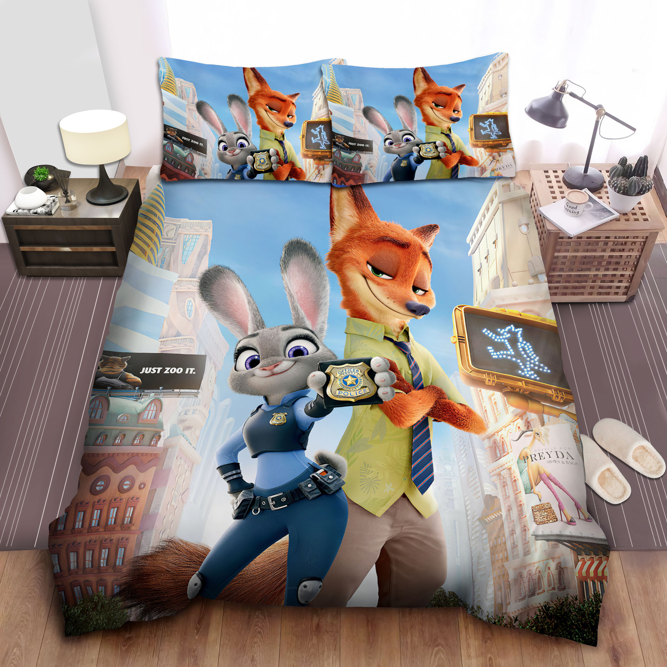 nick and judy on zootopia street duvet cover bedroom sets comfortable bedding sets y4rw1