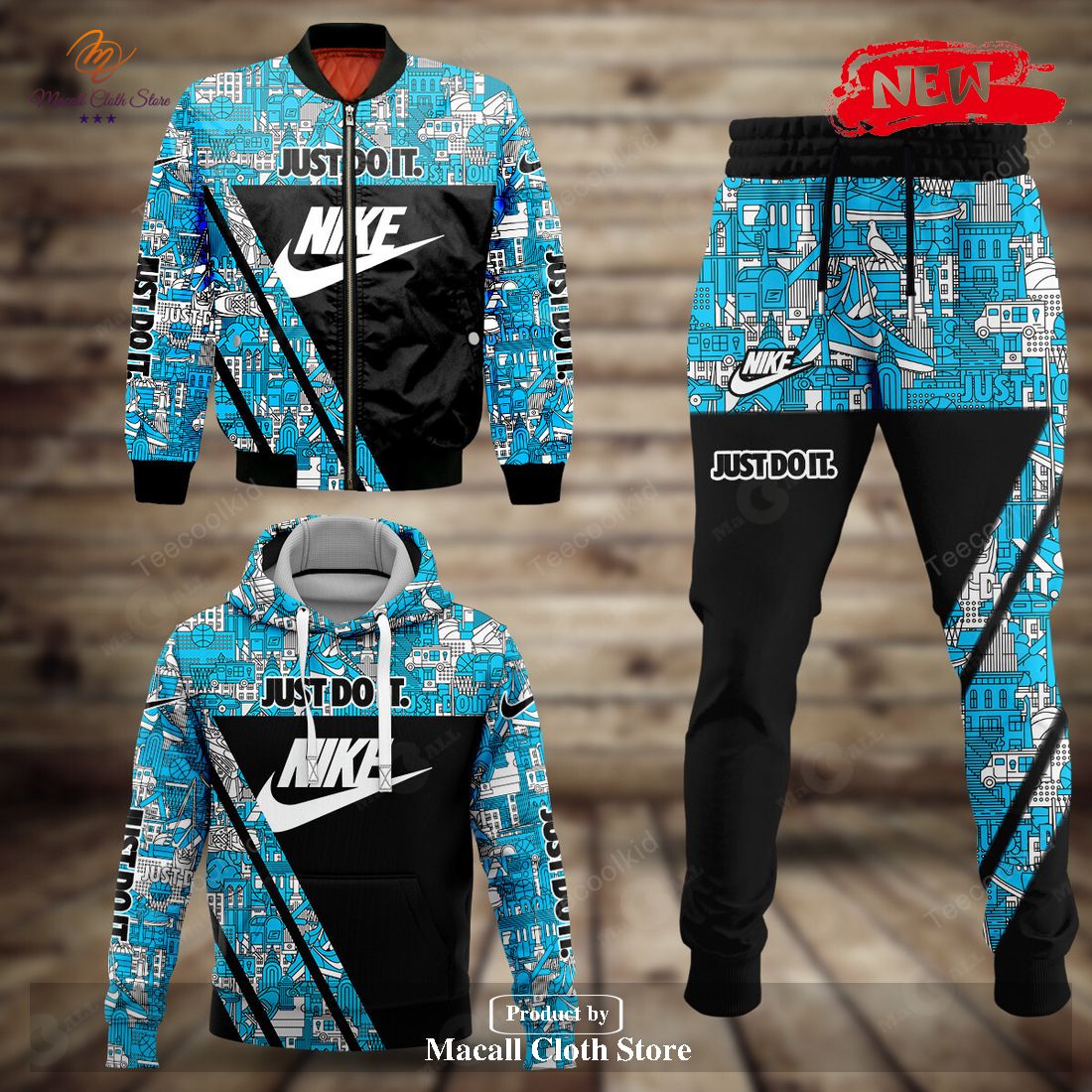 nike blue fashion just do it luxury design hoodie sweatshirt 3d and pants 1 jXi21