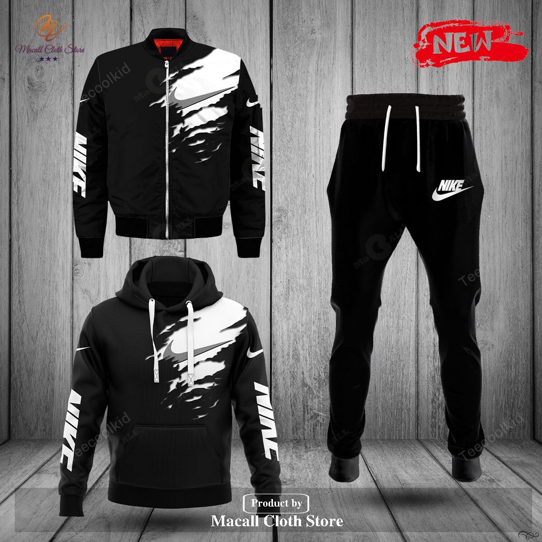 nike fashion black color paint hoodie sweatshirt 3d and pants 1 Yk5Fn