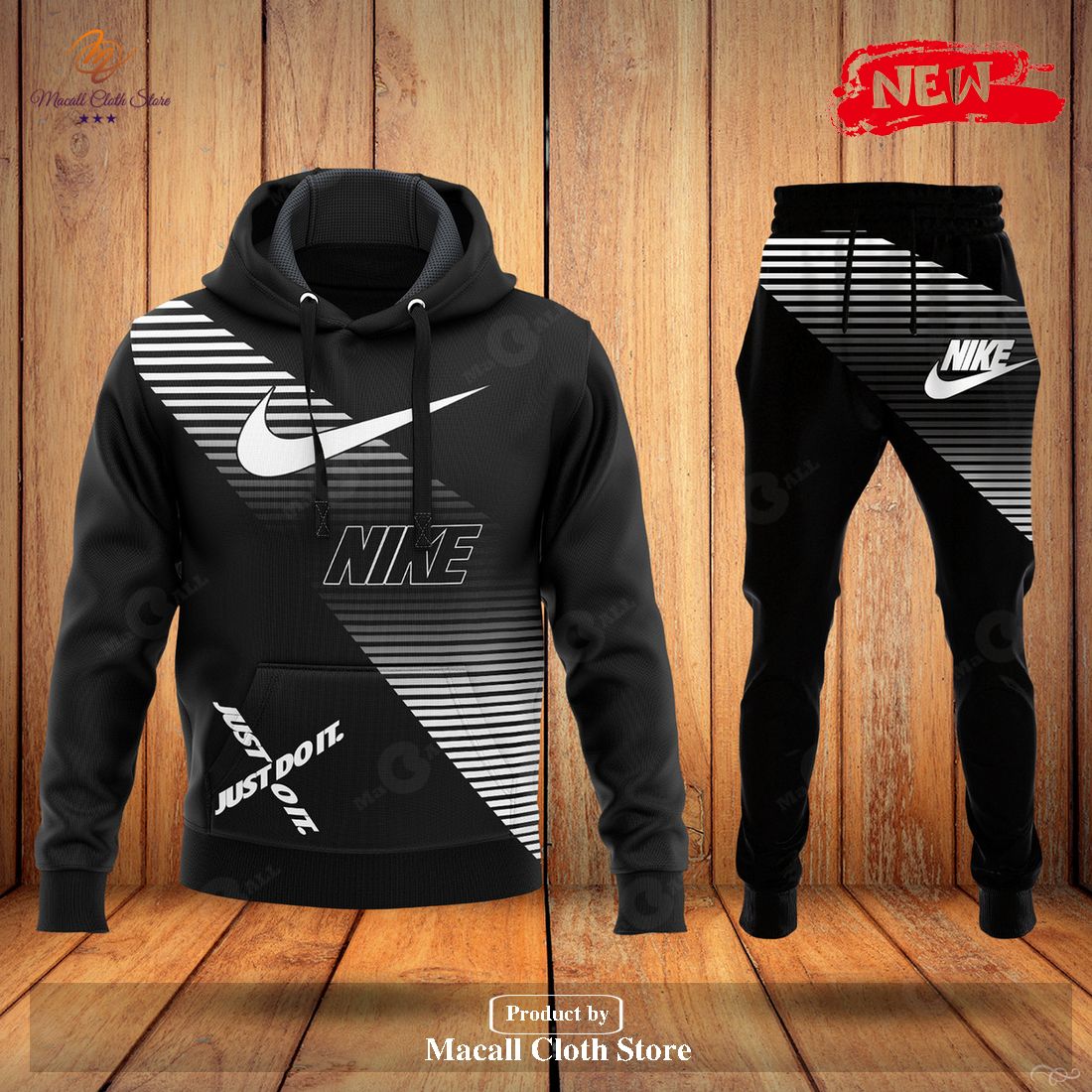 nike fashion black full option just do it luxury design hoodie sweatshirt 3d and pants 1 de8ut