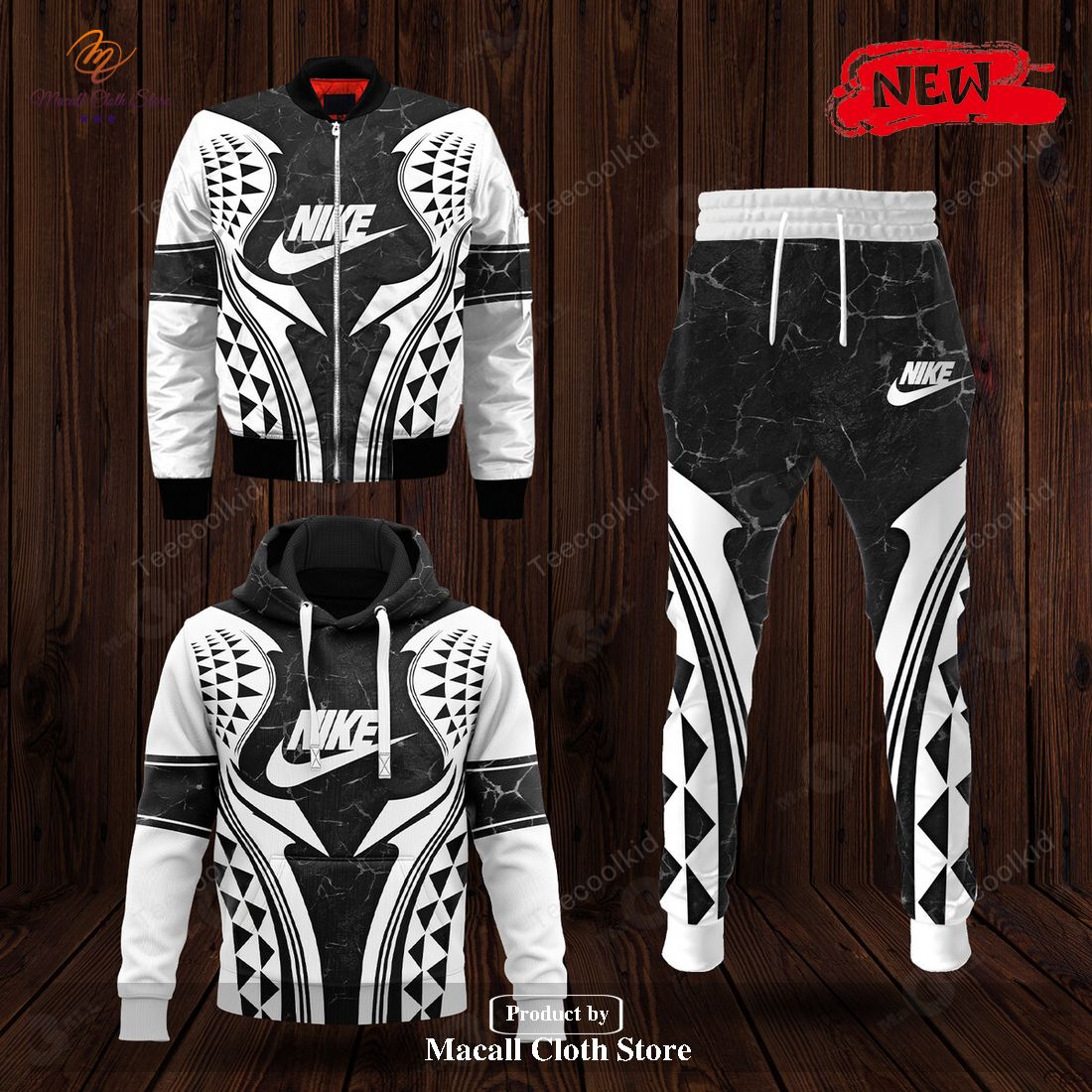 nike fashion black plaid luxury design hoodie sweatshirt 3d and pants 1 24IBi